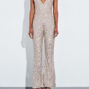 Peace + Love Brand New Sequin Flare Leg Jumpsuit